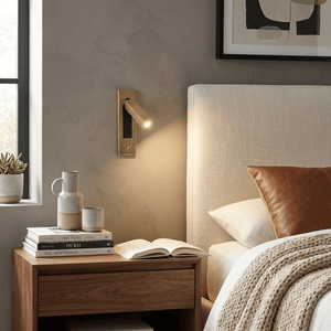 Recessed Folding Bedside Wall Sconce with Warm LED | Flush Reading Light for Bedrooms