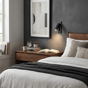 Recessed Folding Bedside Wall Sconce with Warm LED | Flush Reading Light for Bedrooms