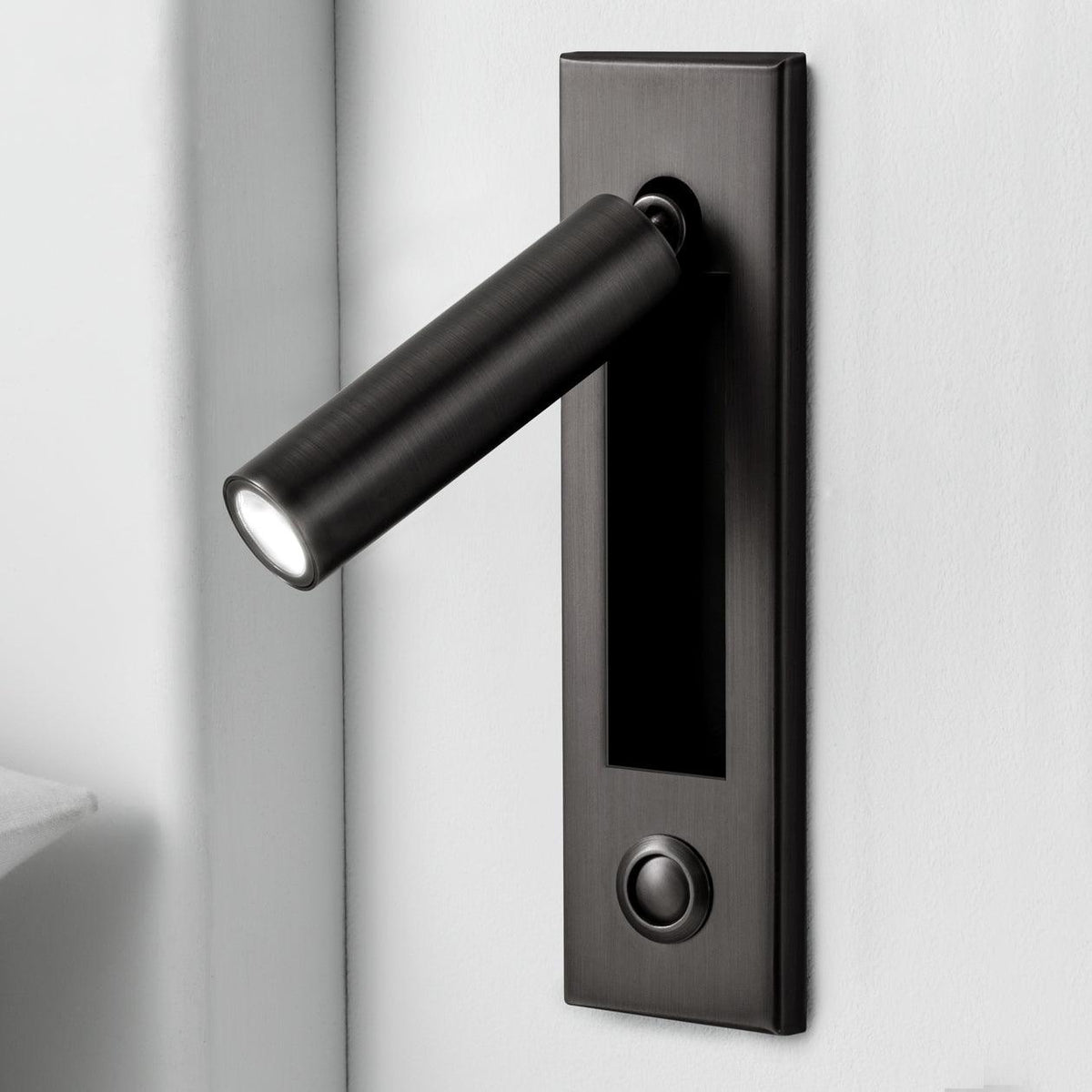 Recessed Folding Bedside Wall Sconce with Warm LED | Flush Reading Light for Bedrooms