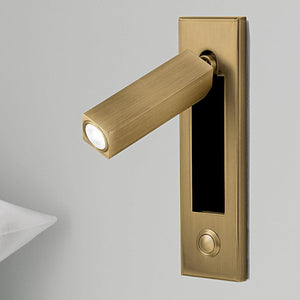 Recessed Folding Bedside Wall Sconce with Warm LED | Flush Reading Light for Bedrooms