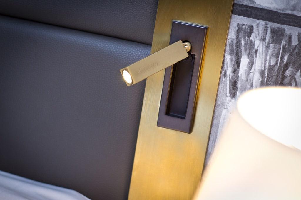 Recessed Folding Bedside Wall Sconce with Warm LED | Flush Reading Light for Bedrooms