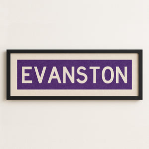 Framed Evanston Purple Bus Scroll