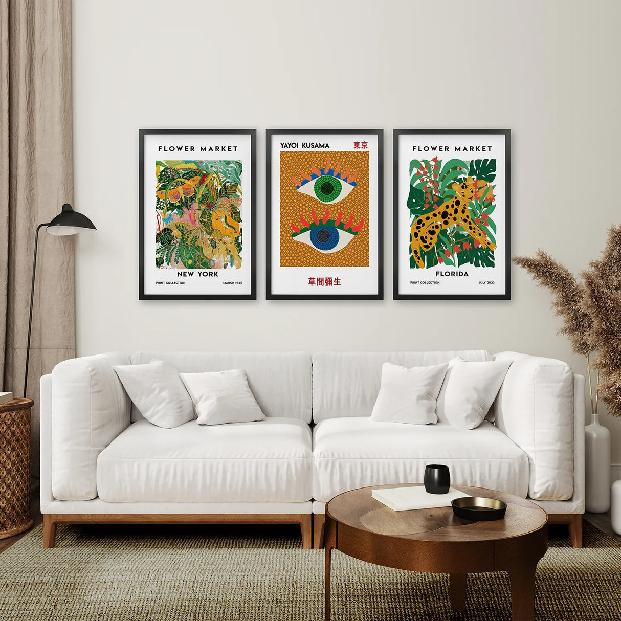 Modern Abstract Flower Marker Set of 3 Piece