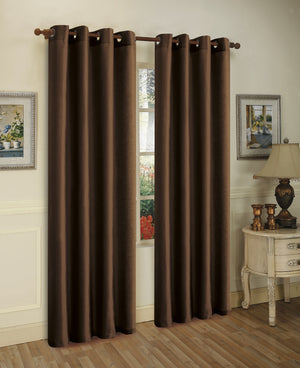 J&V Textiles 2 Panels Solid Grommet Faux Silk Window Curtain Drapes Treatment in 84" Length