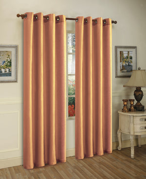 J&V Textiles 2 Panels Solid Grommet Faux Silk Window Curtain Drapes Treatment in 84" Length