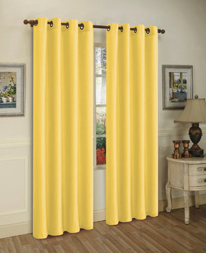 J&V Textiles 2 Panels Solid Grommet Faux Silk Window Curtain Drapes Treatment in 84" Length