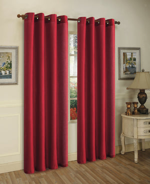 J&V Textiles 2 Panels Solid Grommet Faux Silk Window Curtain Drapes Treatment in 84" Length