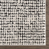 Keita Cream & Black Grid Plush Rug