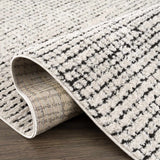 Keita Cream & Black Grid Plush Rug