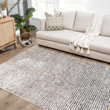 Keita Cream & Black Grid Plush Rug