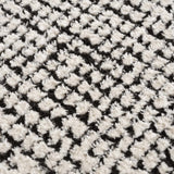Keita Cream & Black Grid Plush Rug