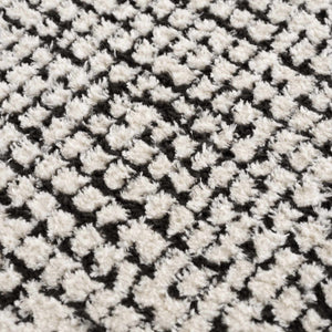Keita Cream & Black Grid Plush Rug