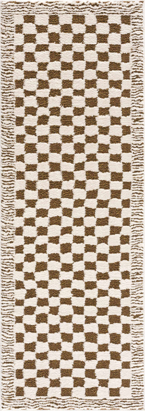 Leryn Brown Checkered Plush Rug