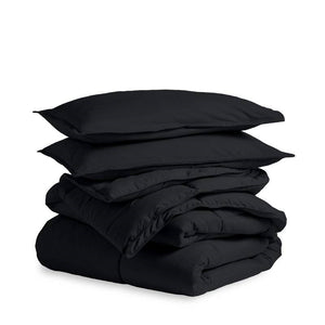 Full/Double size Luxuriously Soft Down Alternative Comforter Set in Black