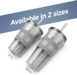 Freezable Iced Coffee Cup with Lid and Straw - Reusable Insulated Ice Tumbler with Grip Sleeve