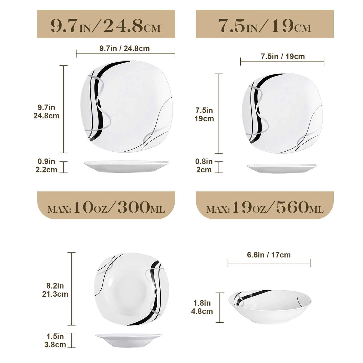 Fiona 24 Piece Dinnerware Set