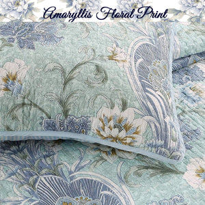 Porcelain Vase Cotton 3-Piece Reversible Quilt Bedding Set