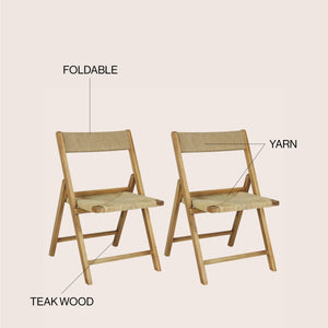 Kiawah coastal modern wood woven seagrass folding chair
