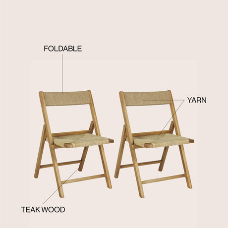 Kiawah coastal modern wood woven seagrass folding chair