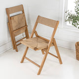 Kiawah coastal modern wood woven seagrass folding chair