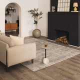 Fallin Gray Abstract Striped Luxe Rug