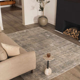 Fallin Gray Abstract Striped Luxe Rug