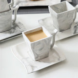 Flora Marble Grey 18 Piece Coffee Set