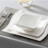 Flora Marble Grey 26-Piece Dinnerware Set