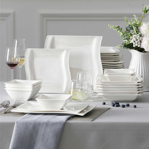 Flora Marble Grey 26-Piece Dinnerware Set