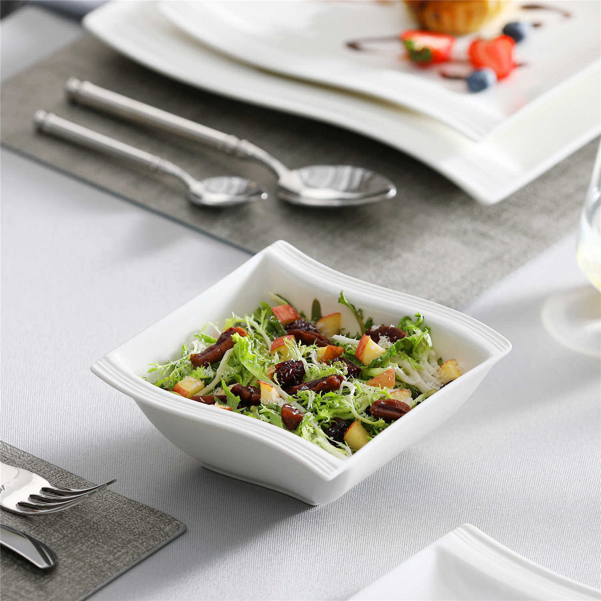 Flora Marble Grey 26-Piece Dinnerware Set