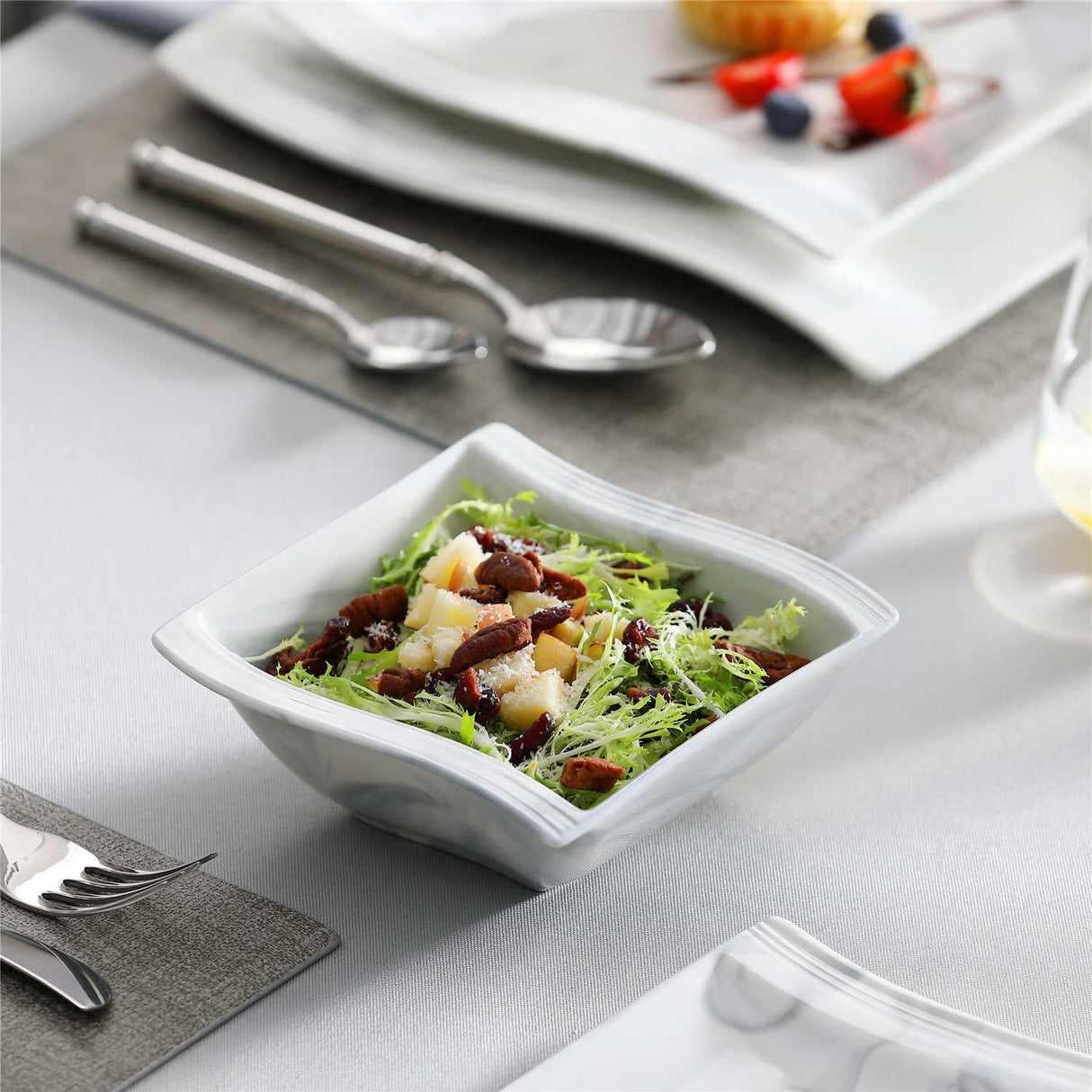 Flora Marble Grey 26-Piece Dinnerware Set