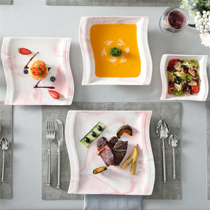 Flora Marble Grey 26-Piece Dinnerware Set
