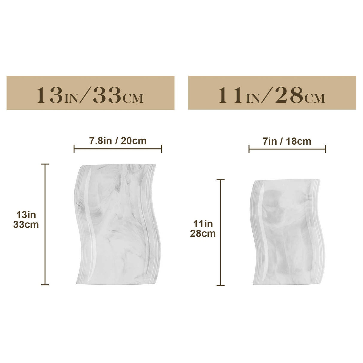 Flora Marble Grey Platters Set of 2