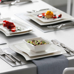 Flora Marble Grey 30 Piece Dinnerware Set