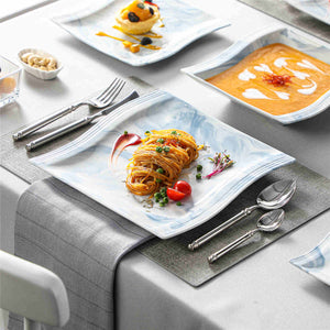 Flora Marble Grey 30 Piece Dinnerware Set