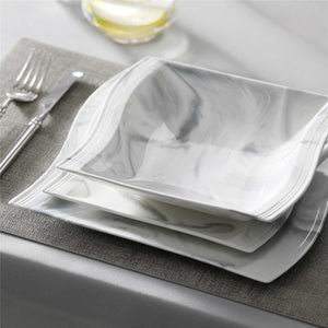 Flora Marble Blue 30 Piece Dinnerware Set
