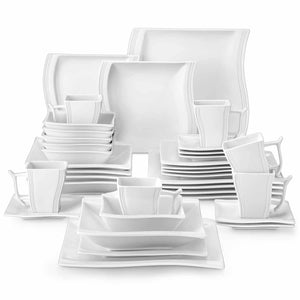 Flora Marble Grey 36 Piece Dinnerware Set