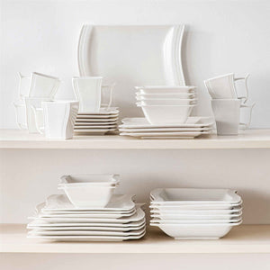 Flora Marble Grey 36 Piece Dinnerware Set