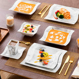 Flora Marble Grey 36 Piece Dinnerware Set