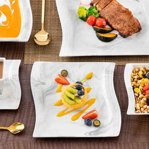 Flora Marble Grey 36 Piece Dinnerware Set