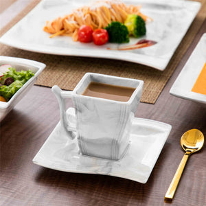 Flora Marble Grey 36 Piece Dinnerware Set