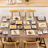 Flora Marble Grey 36 Piece Dinnerware Set