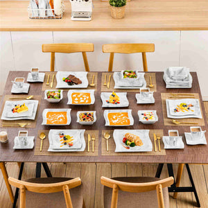 Flora Marble Grey 36 Piece Dinnerware Set