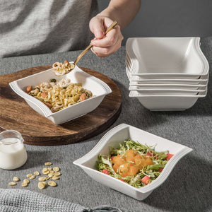 Flora Marble Grey Cereal Bowls Set of 6