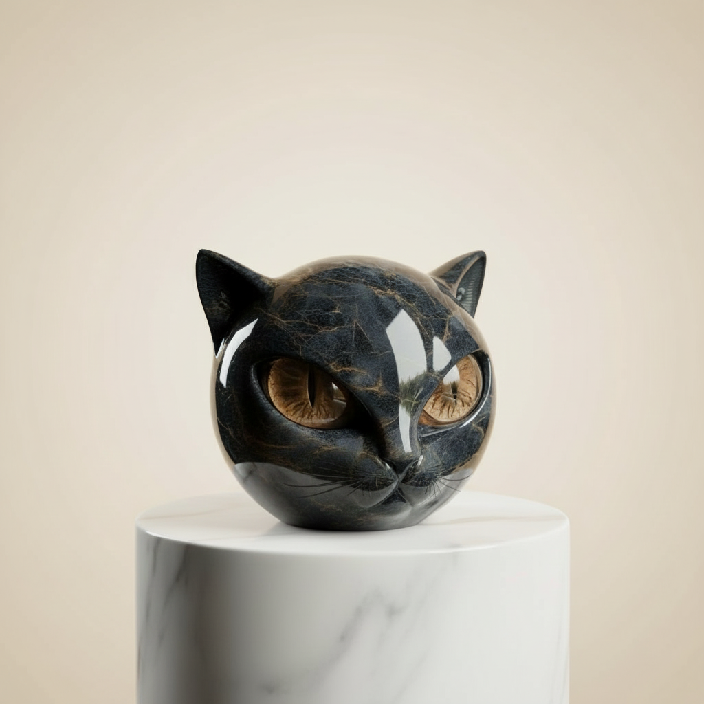 Cat Head Decorative Sculpture