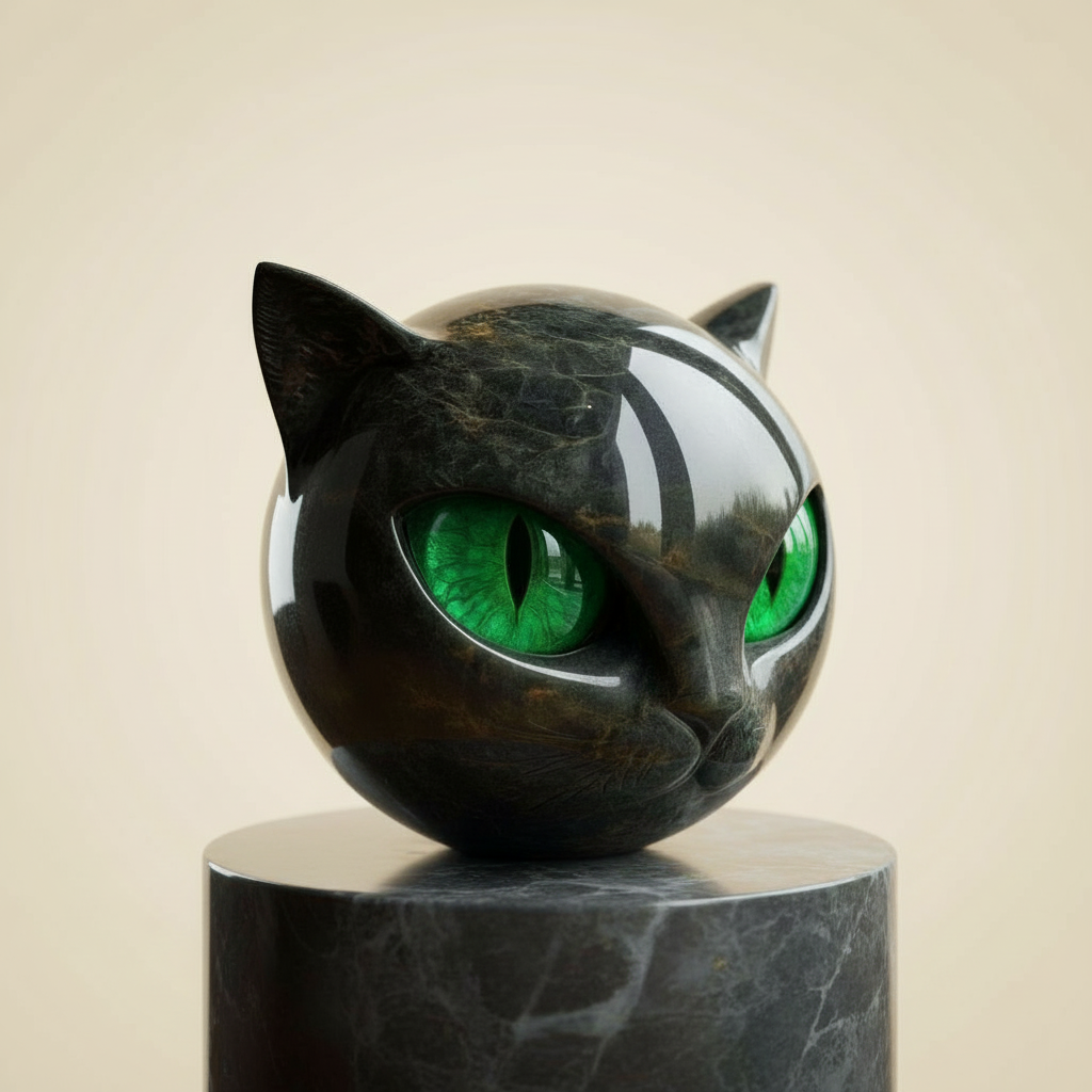 Cat Head Decorative Sculpture