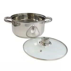 5-Piece Stainless Steel Cookware Set with 4-Qt Dutch Oven Saucepan and Spatula