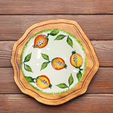 Hand  Painted Italian Ceramic Flower Bowl Pomegranate