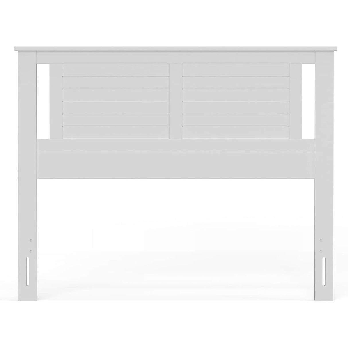 Full size Farmhouse Solid Wood Slatted Headboard in White Finish