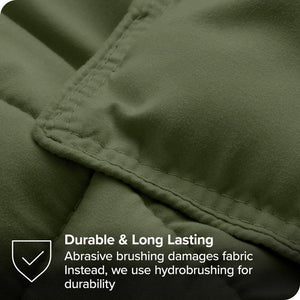 Full/Double size Super Soft Down Alternative Comforter Set in Olive Green